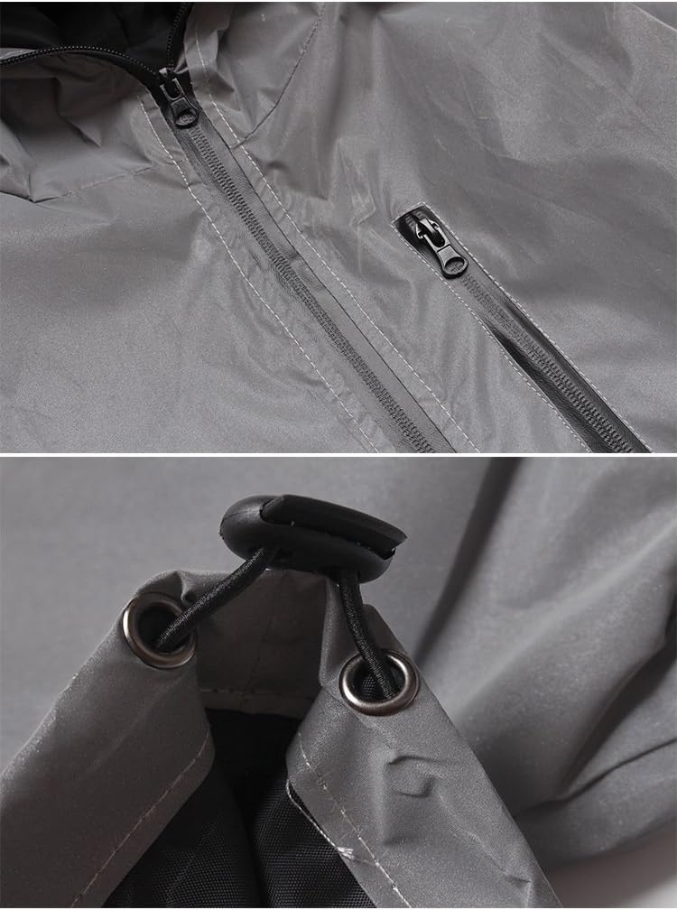 fangfei Reflective Coat Hooded Windbreaker Fashion Runing Pocket Jacket - Image 4